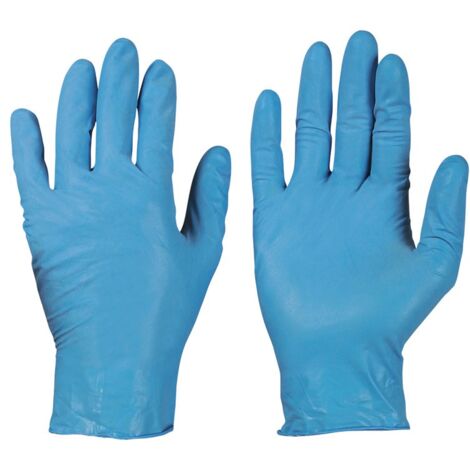 Gants Jetables Nitrile Gebol Blue Nitril Comfort - Lot De 100 Taille M, Sans Latex, Protection Chimique, Alimentaire Gants Gebol