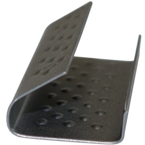 Chape acier semi-ouverte pour tendeur-sertisseur de feuillard polypropylène 16x27mm (2000) (1/4)