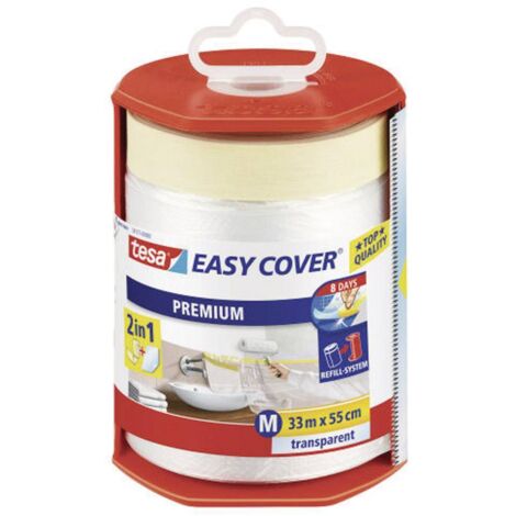 Tesa Easy Cover Premium M Ruban de masquage avec dérouleur/bache 33 m x 550 mm (Par 6)
