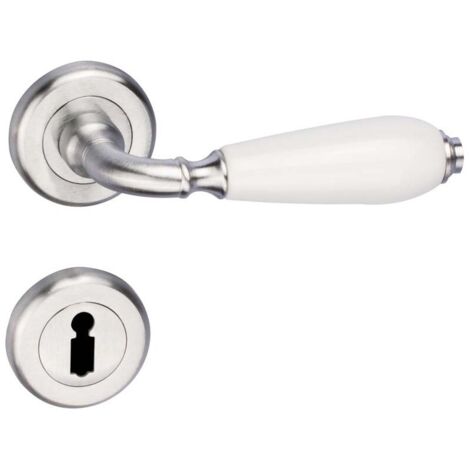 Poignée porte PZ,CinziaSat avec Rosetten,Chr/blanc