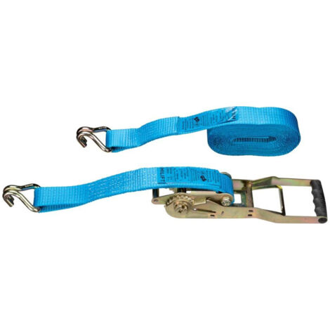Sangle d'arrimage 'Š¢ levier long 10 m 50 mm, 5 T, crochets profil'Š¢s (1/3)
