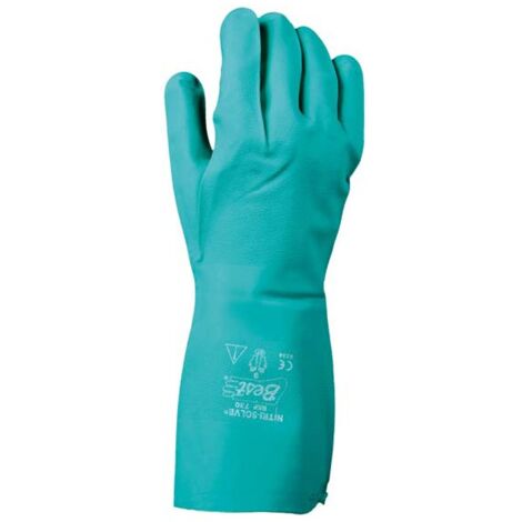 Gants En Nitrile Comasec Vert - Taille 7,5 - Protection Chimique/Liquide - Lot De 12