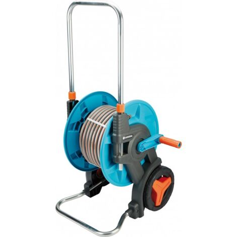 Carrello Portatubo Gardena Classic 60 TS - 20m Tubo 1/2" Con Ugello, Avvolgitore Robusto E Stabile