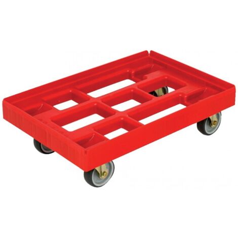 Rouleur de transport 610x410mm rouge, avec 4 roues (1/2)