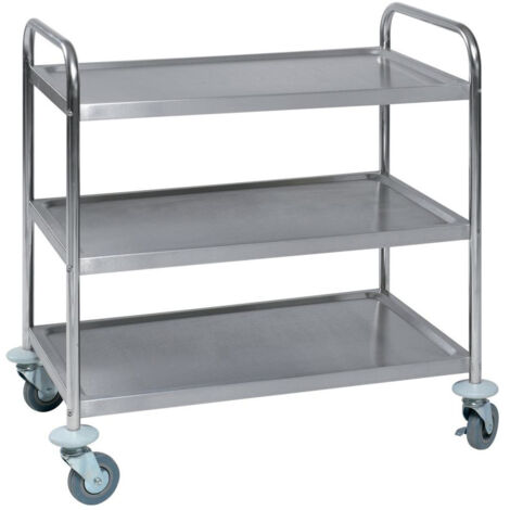 Chariot de transport avec 3 plateformes 790x500, Acier inoxidable (1/2)