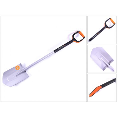 Beche bord pointu L avec tete/manche en Acier - Fiskars 131483 Xact