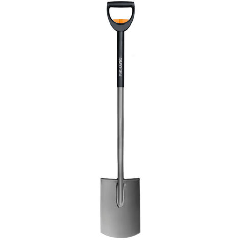 Fiskars – Pelle de jardin télescopique 125 cm – Acier au carbone durci – Manche réglable de 105 à 125 cm – Tête de 19 cm pour sols souples