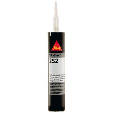 Colle polyuréthane Sikaflex 252 Noir 300 ml – Cartouche 1-K pour béton armé et espaces humides – Haute résistance électrique – Lot de 12