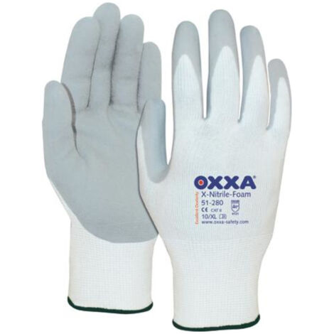 Gants Oxxa X-Nitrile- Foam,Taille 10, blanc/gris (Par 12) (1/3)