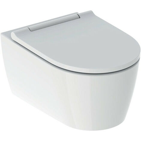 Pack WC suspendu Geberit ONE, caréné, TurboFlush, abattant ralenti et déclipsable, KeraTect, Blanc/blanc