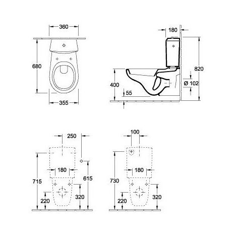 Accessoires, mécanisme à touche DualFlush, chromé, alimentation latérale ou arrière, En porcelaine sanitaire Blanc