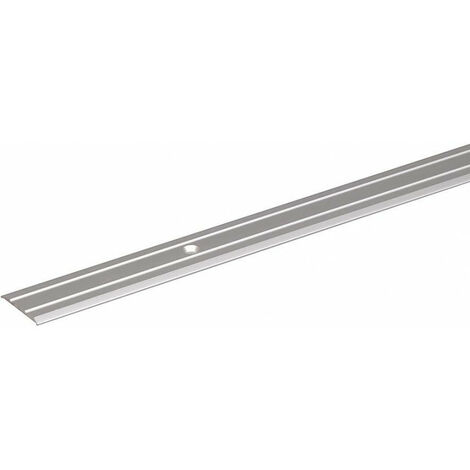 Profil de transition aluminium anodisé argent 900 mm – 2 rainures – Trous de vis encastrés pour installation esthétique – Barre de seuil (1/2)