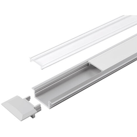 Profil aluminium leds channelline - Décor : Alu - Diffuseur : Opaque - HALEMEIER
