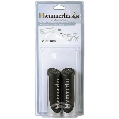 Haemmerlin – Paire de poignées bi-matières Ø 32 mm pour brouettes – Surface antidérapante pour meilleure adhérence – Installation rapide – 309002106