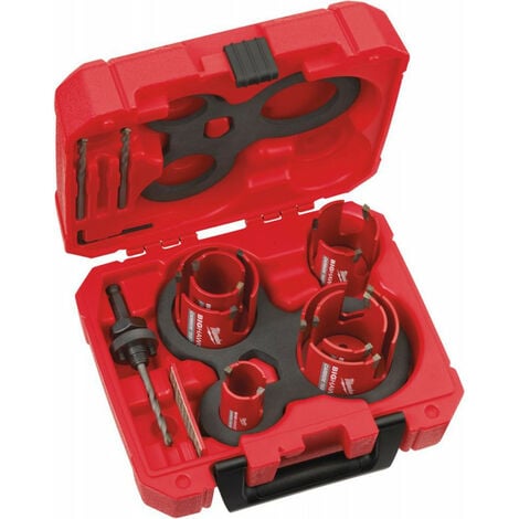 Set Scie cloche BIG HAWG 35/44/51/57/68/76mm Milw 10 pièces