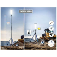 As - Schwabe – Projecteur EnergyTube XL 500 W – 70.000 lumens – Trépied professionnel XXL – Hauteur 4.60m – Éclairage pour grandes surfaces jusqu'à 3200 m²