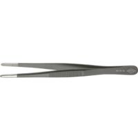 Brucelles de précision, Pointes : droit, rond, environ 3,5 mm de large, Surfaces de préhension denture fine, revêtement noir antireflet