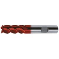Fraise cylindrique longue, 4 dents, en carbure monobloc avec angle d'hélice de 40°/42°, queue HB, Fire, Ø d1 - h10 : 8,0 mm, Long. totale l1 63 mm
