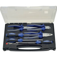 Jeu de pinces/jeu d'outils 7 pièces gaines multicomposant coffret en plastique PROMAT