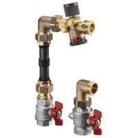 Kit de raccordement compteur de chaleur avec Cocon QTZ, forme d'angle, DN 25 180 - 1300 l / h OVENTROP