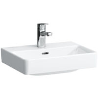 Lave-mains LAUFEN PRO S design spécial, 450 x 340 mm sans trop-plein, 1 trou de robinetterie design blanc LAUFEN