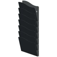 Porte-brochures H560xL240xPmm nombre de compartiments 7 DIN A4 métal noir