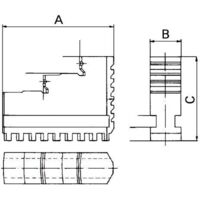 Jeu de 4 mors DIN6350DB 400mm RÖHM 1 PCS