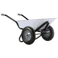Brouette de jardin 100L – Charge maximale 150 kg – 2 roues gonflables 380 mm – Caisse galvanisée 1 mm – Conception ergonomique