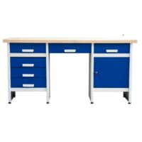 Établi Dans modèle professionnel, 6 tiroirs, 1 porte, Plateau de travail