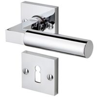 Poignée porte WC,Bauhaus avec Rosetten,Chrom