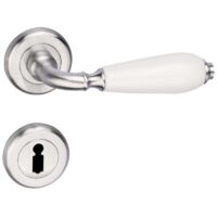 Poignée porte PZ,CinziaSat avec Rosetten,Chr/blanc