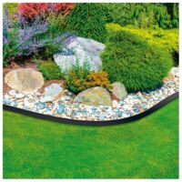 Bordure jardin 0,2x6m – PET extra ferme et découpable – Résistant aux UV – Délimitation parfaite des rocailles et chemins – Noir – Premium Garden