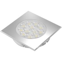 LED Sign Plus square nw Aluminium Optik