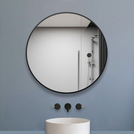 50cm Schwarzer Rahmen Rund Dekorativer Wandspiegel Kosmetikspiegel für Schlafzimmer Wohnzimmer Badezimmer (1/5)