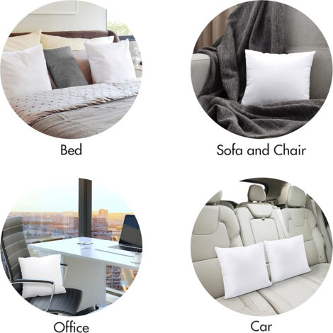Lot de 2Bedding Coussins de Garnissage 40 x 40 cm , Coussin à Recouvrir, Oreillers Intérieur, Rembourrage Coussins,Housse en Mélange de Polyester (Blanc)