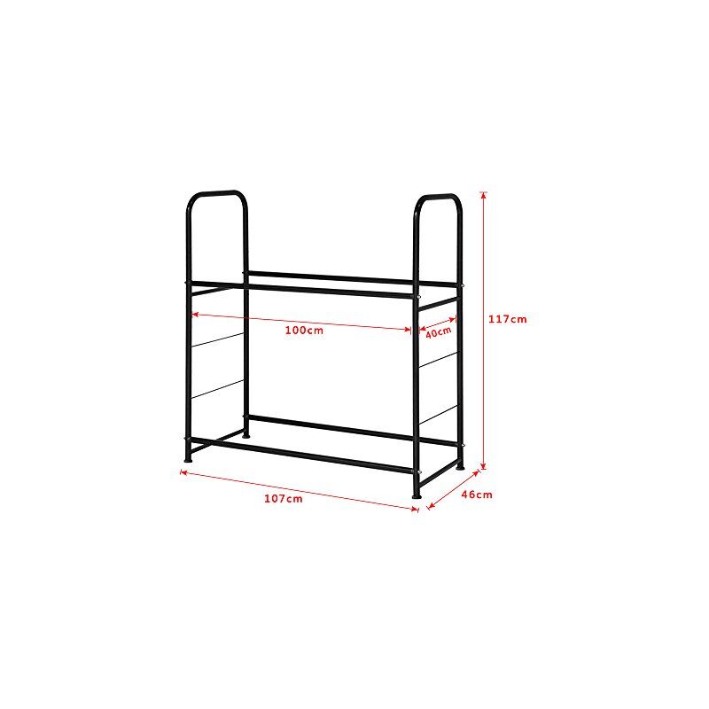 Scaffale Per Pneumatici 8 Posti - 107x46x117 Cm, 2 Livelli Regolabili, Capacità 180 Kg, Con Copertura Protettiva