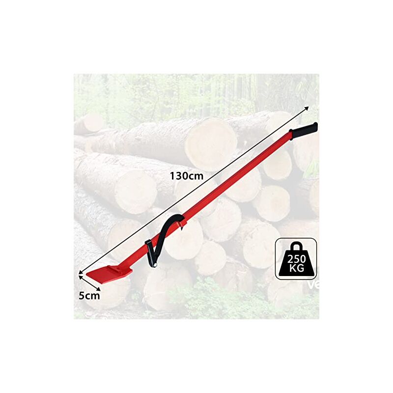 Giratronchi Professionale 130cm - Gancio Girevole, Manico Antiscivolo, Per Abbattimento Tronchi Fino A 250kg - Foto 11