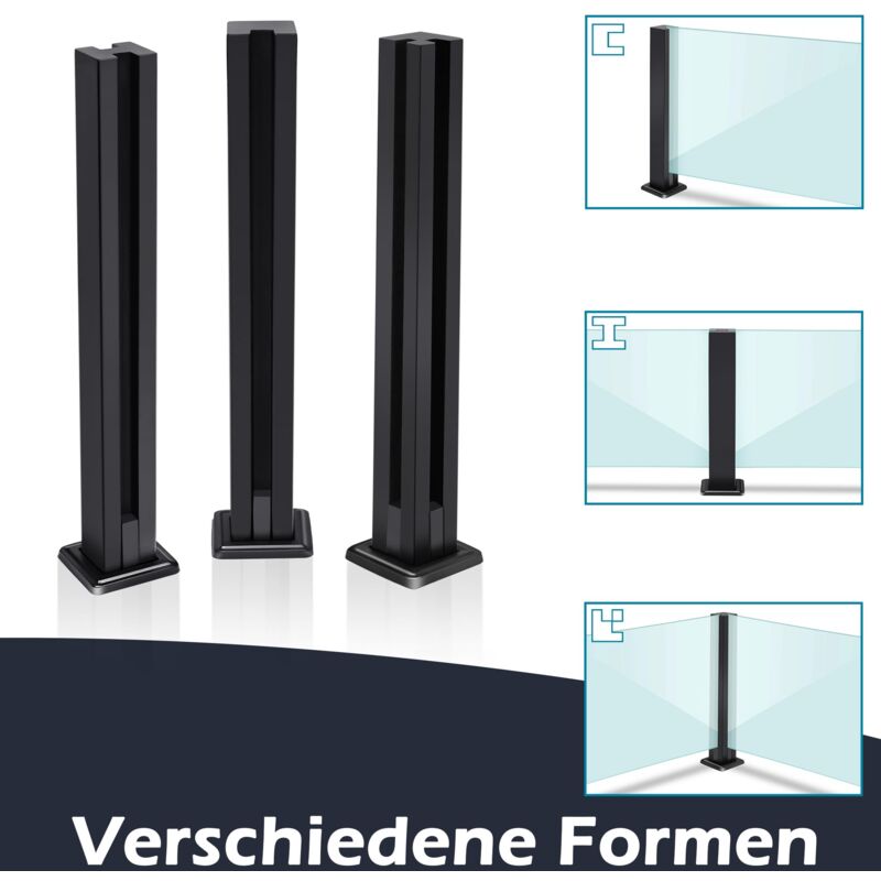 Pali Per Ringhiere In Vetro - Sistema Balaustra In Acciaio Inox 304, 85cm Argento - Foto 6