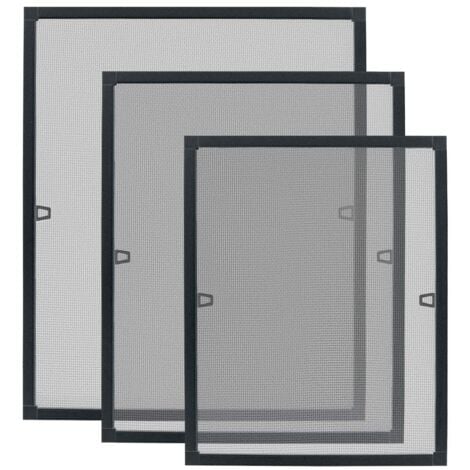 Zanzariera con telaio rete per finestra zanzariera tenditrice zanzariera telaio in alluminio senza forare 80x100 cm, antracite NAIZY