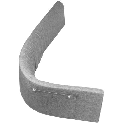 Sponda Letto Bambini 60 Cm Regolabile - Griglia Di Protezione Anticaduta 2 Pezzi - Grigio Lino