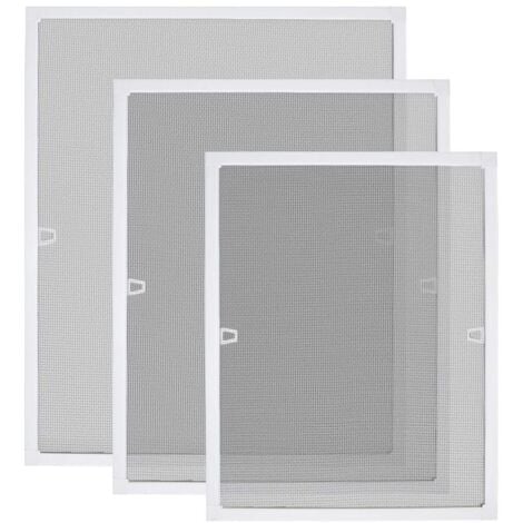 Zanzariera con telaio rete finestra zanzariera tenditrice zanzariera telaio in alluminio senza fori e viti 100x120 cm, bianco NAIZY
