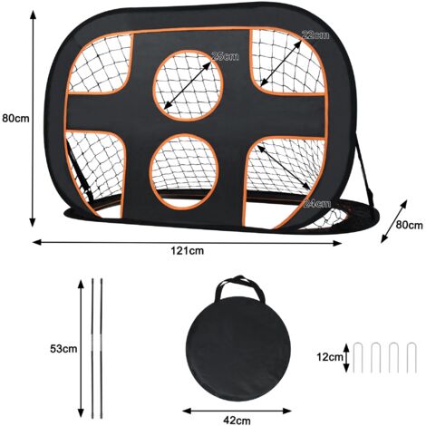 Porta Da Calcio 2 In 1 Per Bambini – Pieghevole Con Chiodi E Borsa, In Oxford 450D, Giardino E Spiaggia, Colore Blu