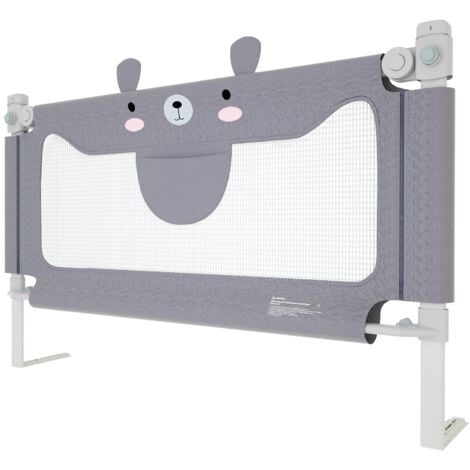 Sponda anticaduta per letto 150 cm - Protezione per lettino con altezza regolabile, grigio NAIZY