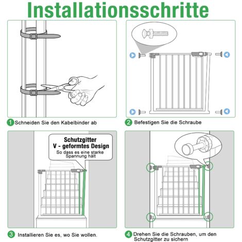 Cancelletto di sicurezza per bambini estensibile Cancelletto per scale a chiusura facile H.84 x L.140 cm max. nero | Leroy Merlin