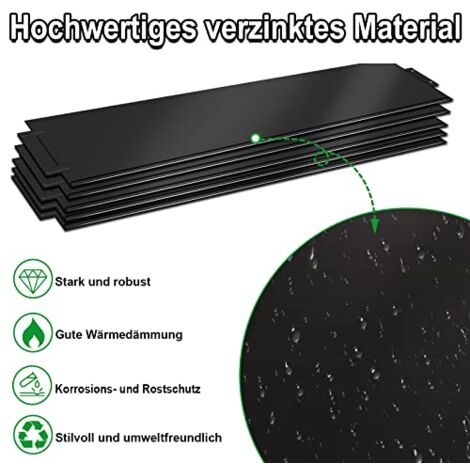 Bordo Per Aiuole In Metallo Zincato 20 M | Altezza 18 Cm, 20 Pezzi Da 100 Cm - 3