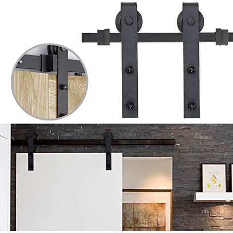 Kit Porta Scorrevole Homcom - Guida In Acciaio Per Porte Legno Fino A 20kg - Foto 6