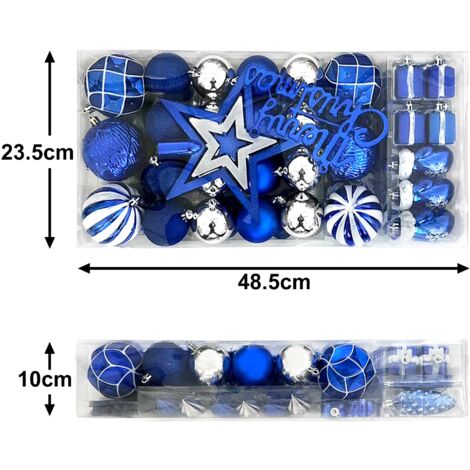 Palle Di Natale Blu D'argento, Palline Albero Natale Grandi