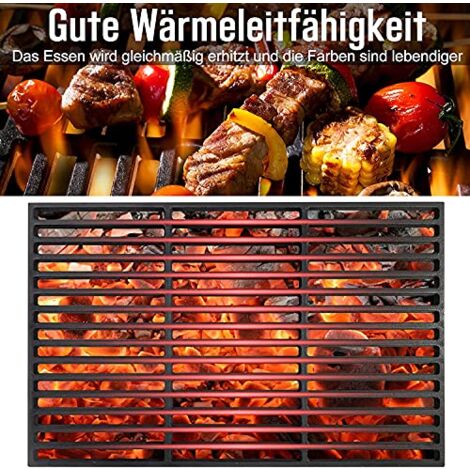Griglia in ghisa per barbecue, griglia a carbone, griglia a gas, griglia per griglia, griglie smaltate, accessori per griglia, 60 x 40 cm. NAIZY
