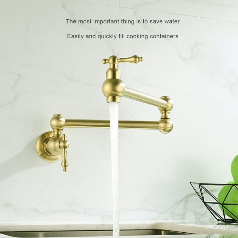 Fransiton Topffüller Mattschwarz – Messing Einloch-Wasserhahn Mit 2 Griffen, Faltbar & Dehnbar, Für Küche/Restaurant, US/CA-Standard