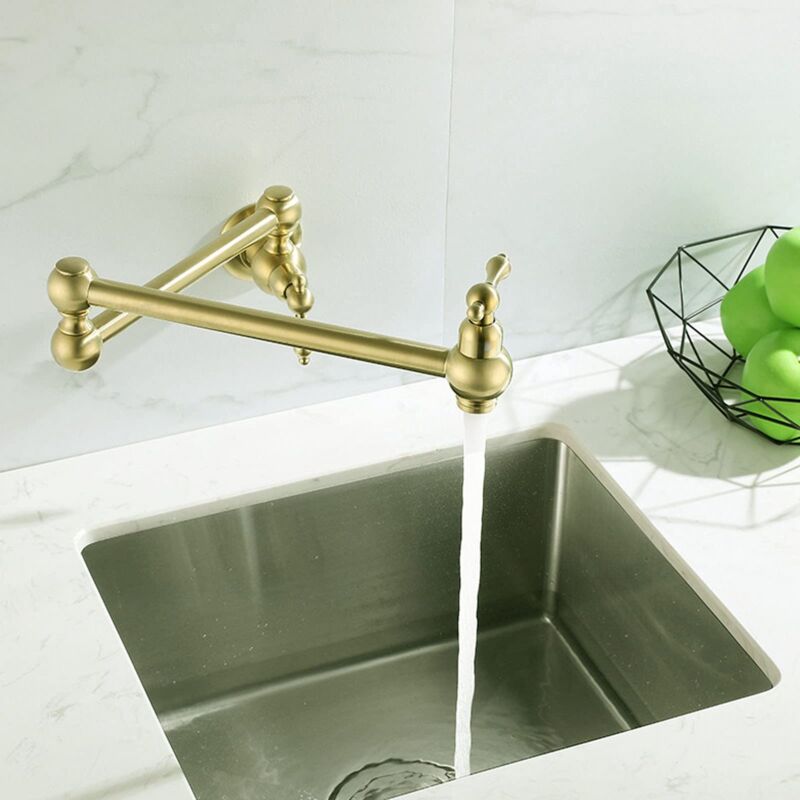 Fransiton Topffüller Mattschwarz – Messing Einloch-Wasserhahn Mit 2 Griffen, Faltbar & Dehnbar, Für Küche/Restaurant, US/CA-Standard